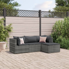 vidaXL 4 részes szürke polyrattan kerti ülőgarnitúra párnákkal kerti bútor