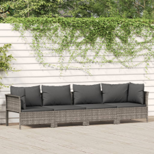 vidaXL 4 részes szürke polyrattan kerti ülőgarnitúra párnákkal kerti bútor