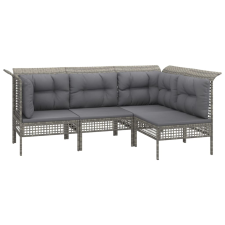 vidaXL 4 részes szürke polyrattan kerti ülőgarnitúra párnákkal (319665) kerti bútor