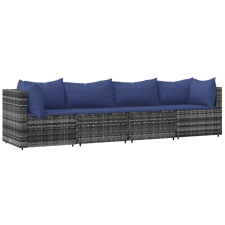 vidaXL 4 részes szürke polyrattan kerti ülőgarnitúra párnákkal (319848) kerti bútor