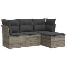 vidaXL 4 részes szürke polyrattan kerti ülőgarnitúra párnákkal (3217540) kerti bútor