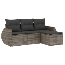 vidaXL 4 részes szürke polyrattan kerti ülőgarnitúra párnákkal (3221269) kerti bútor
