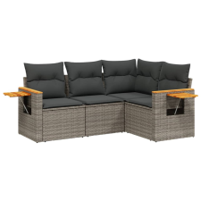 vidaXL 4 részes szürke polyrattan kerti ülőgarnitúra párnákkal (3226774) kerti bútor