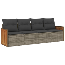 vidaXL 4 részes szürke polyrattan kerti ülőgarnitúra párnákkal (3227453) kerti bútor