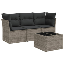 vidaXL 4 részes szürke polyrattan kerti ülőgarnitúra párnákkal (3249059) kerti bútor