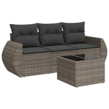 vidaXL 4 részes szürke polyrattan kerti ülőgarnitúra párnákkal (3253407) kerti bútor
