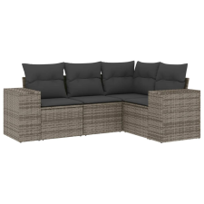 vidaXL 4 részes szürke polyrattan kerti ülőgarnitúra párnákkal (3254847) kerti bútor