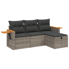 vidaXL 4 részes szürke polyrattan kerti ülőgarnitúra párnákkal (3265491) kerti bútor