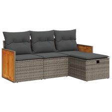 vidaXL 4 részes szürke polyrattan kerti ülőgarnitúra párnákkal (3326008) kerti bútor