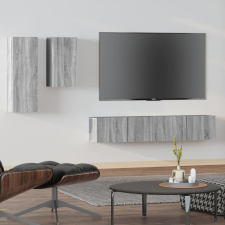 vidaXL 4 részes szürke sonoma színű szerelt fa TV-szekrényszett bútor