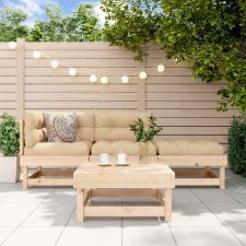 vidaXL 4 részes tömör fenyőfa kerti ülőgarnitúra kerti bútor