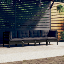 vidaXL 4 részes tömör fenyőfa kerti ülőgarnitúra párnákkal kerti bútor