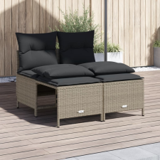 vidaXL 4 részes világosszürke polyrattan kerti ülőgarnitúra párnákkal kerti bútor