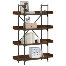 vidaXL 4-szintes barna tölgy szerelt fa könyvespolc 100x33x145,5 cm bútor