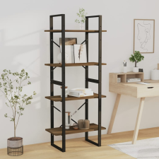 vidaXL 4 szintes barna tölgyszínű szerelt fa könyvszekrény 60x30x140cm bútor