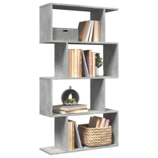 vidaXL 4 szintes betonszürke fa térelválasztó könyvespolc 70x24x129 cm bútor