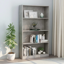 vidaXL 4-szintes betonszürke forgácslap könyvszekrény 80 x 24 x 142 cm bútor