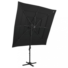 vidaXL 4 szintes fekete napernyő alumíniumrúddal 250 x 250 cm kerti bútor