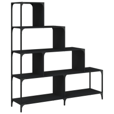 vidaXL 4 szintes fekete szerelt fa könyvespolc 139x33,5x149 cm (842476) bútor