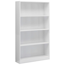 vidaXL 4-szintes fényes fehér forgácslap könyvszekrény 80x24x142 cm (800915) bútor