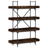 vidaXL 4 szintes füstös tölgy szerelt fa könyvespolc 100x33x145,5 cm (837694)