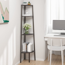 vidaXL 4 Szintes Sarokpolc - Fekete - 150 cm bútor