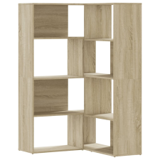 vidaXL 4 szintes sonoma-tölgy szerelt fa sarok könyvespolc 85x85x140cm (3307812) bútor