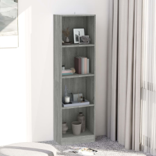 vidaXL 4-szintes szürke sonoma szerelt fa könyvszekrény 40x24x143 cm bútor