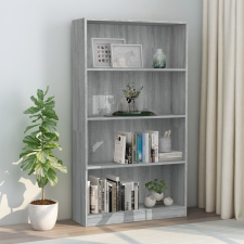 vidaXL 4-szintes szürke sonoma szerelt fa könyvszekrény 80x24x142 cm bútor