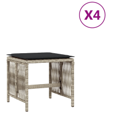 vidaXL 4db világosszürke polyrattan kerti szék párnával 41 x 41 x 36cm bútor