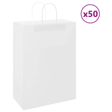 vidaXL 50 db fehér kraft papírzacskók fogantyúkkal 32x17x44 cm ajándéktasak