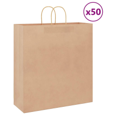 vidaXL 50 db fekete kraft papírzacskók fogantyúkkal 32x12x42 cm ajándéktasak