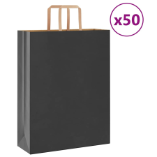 vidaXL 50 db fekete kraft papírzacskók fogantyúkkal 32x12x42 cm ajándéktasak