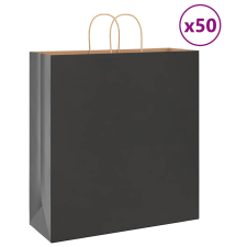 vidaXL 50 db fekete kraft papírzacskók fogantyúkkal 45x17x48 cm ajándéktasak