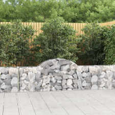 vidaXL 50 db íves horganyzott vas gabion kosár 200x30x60/80 cm kerti tárolás