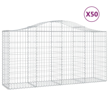 vidaXL 50 db íves horganyzott vas gabion kosár 200x50x100/120 cm (3145659) kerti tárolás