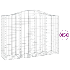 vidaXL 50 db íves horganyzott vas gabion kosár 200x50x140/160 cm (3145701) kerti tárolás