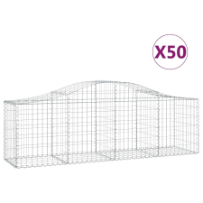 vidaXL 50 db íves horganyzott vas gabion kosár 200x50x60/80 cm (3145617) kerti tárolás