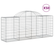 vidaXL 50 db íves horganyzott vas gabion kosár 200x50x80/100 cm (3146318) kerti tárolás