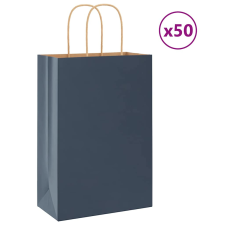 vidaXL 50 db kék kraft papírzacskók fogantyúkkal 21x11x31 cm ajándéktasak