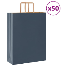 vidaXL 50 db kék kraft papírzacskók fogantyúkkal 32x12x42 cm ajándéktasak