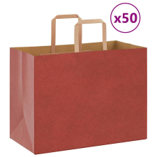 vidaXL 50 db piros kraft papírzacskók fogantyúkkal 32x17x25 cm ajándéktasak