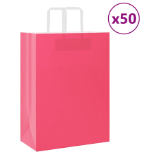 vidaXL 50 db rózsaszín kraft papírzacskók fogantyúkkal 32x17x44 cm ajándéktasak