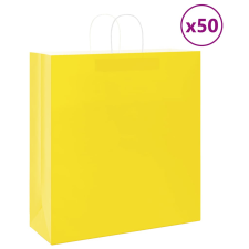 vidaXL 50 db sárga kraft papírzacskók fogantyúkkal 45x17x48 cm ajándéktasak