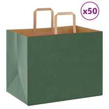 vidaXL 50 db zöld kraft papírzacskók fogantyúkkal 32x22x24 cm ajándéktasak