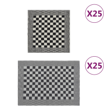vidaXL 50-részes fekete-fehér pamut törölközőszett lakástextília