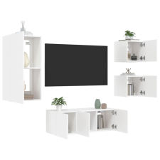 vidaXL 5 darab fehér szerelt fa fali TV-bútor LED-del bútor