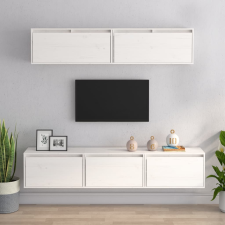 vidaXL 5 darab fehér tömör fenyőfa TV-szekrény bútor