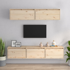 vidaXL 5 darab tömör fenyőfa TV-szekrény bútor