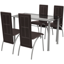 vidaXL 5 darabos étkező szett barna bútor